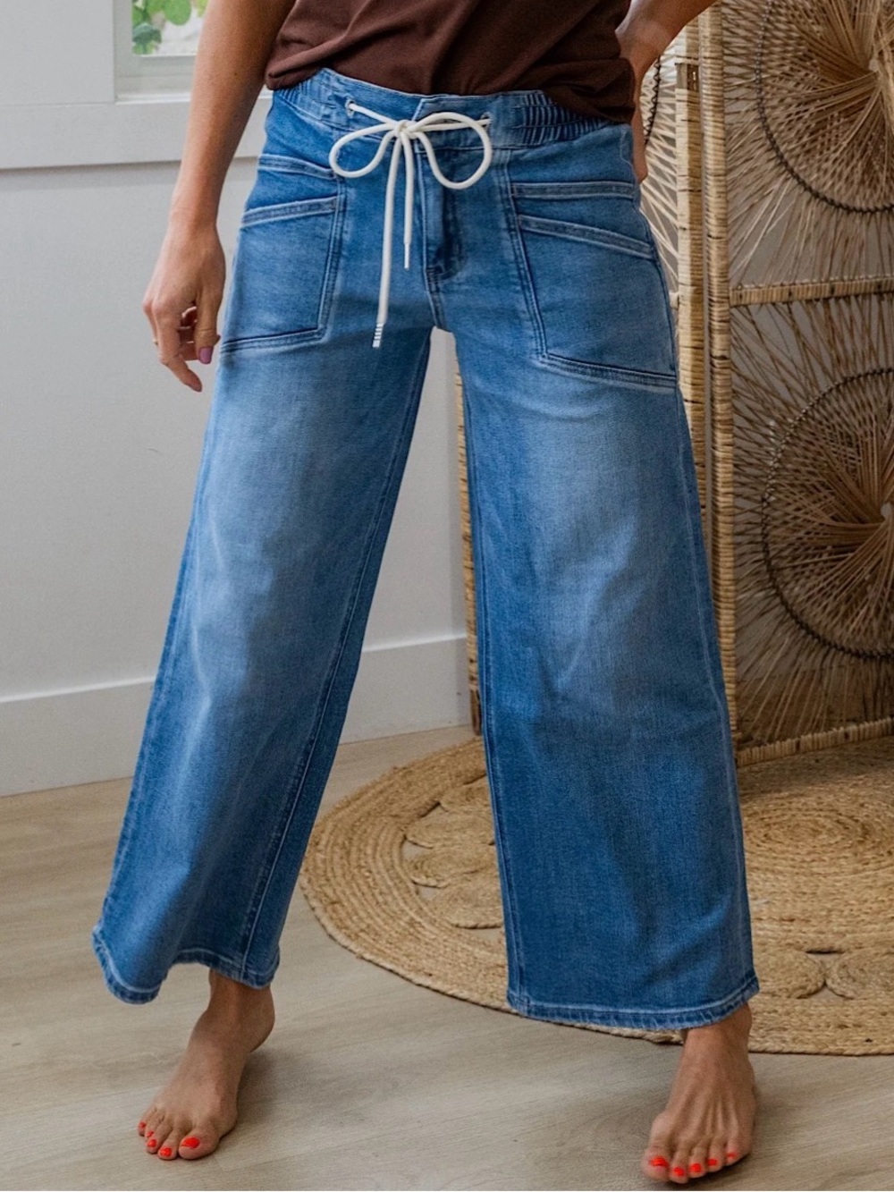 Vervet wide leg drawstring jeans - Picture 2 of 8